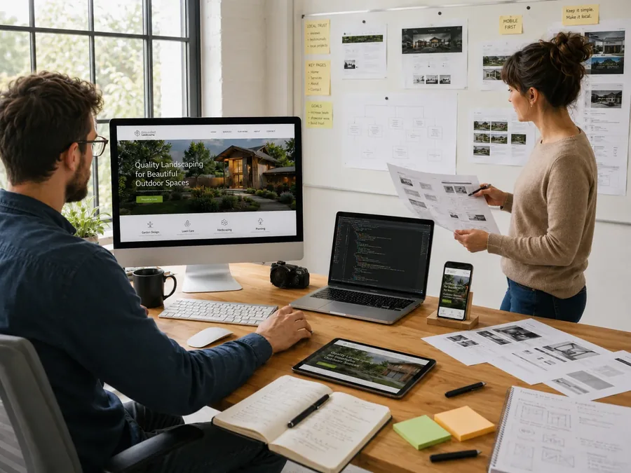 Web designers building a small business website in Eastern North Carolina